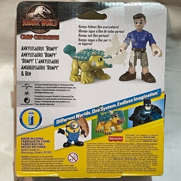 New In Package Fisher Price Imaginext Jurassic World Ankylosaurus & Ben - Picture 3 of 3